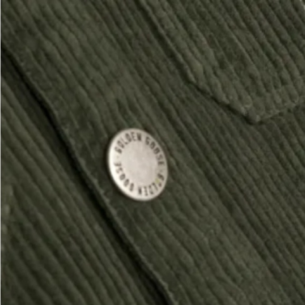 NWT [Golden Goose] Green Long-Sleeve Button-Up Embroidered Corduroy Shirt Kids 6 - Picture 8 of 12